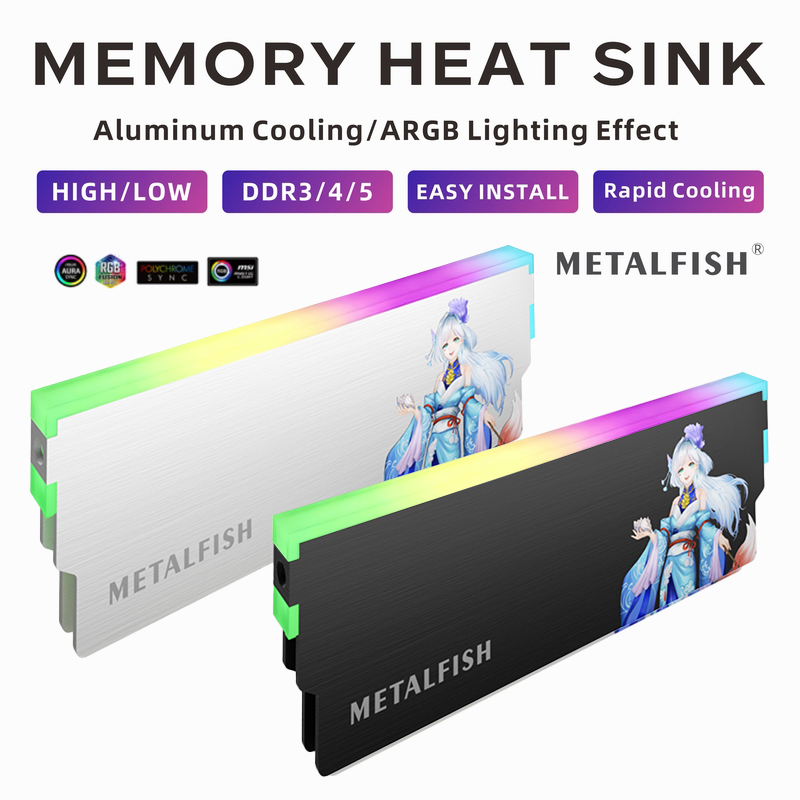 METALFISH DRAM Heatsink 5V-3PI - Ddr5 Rgb Ram review and price