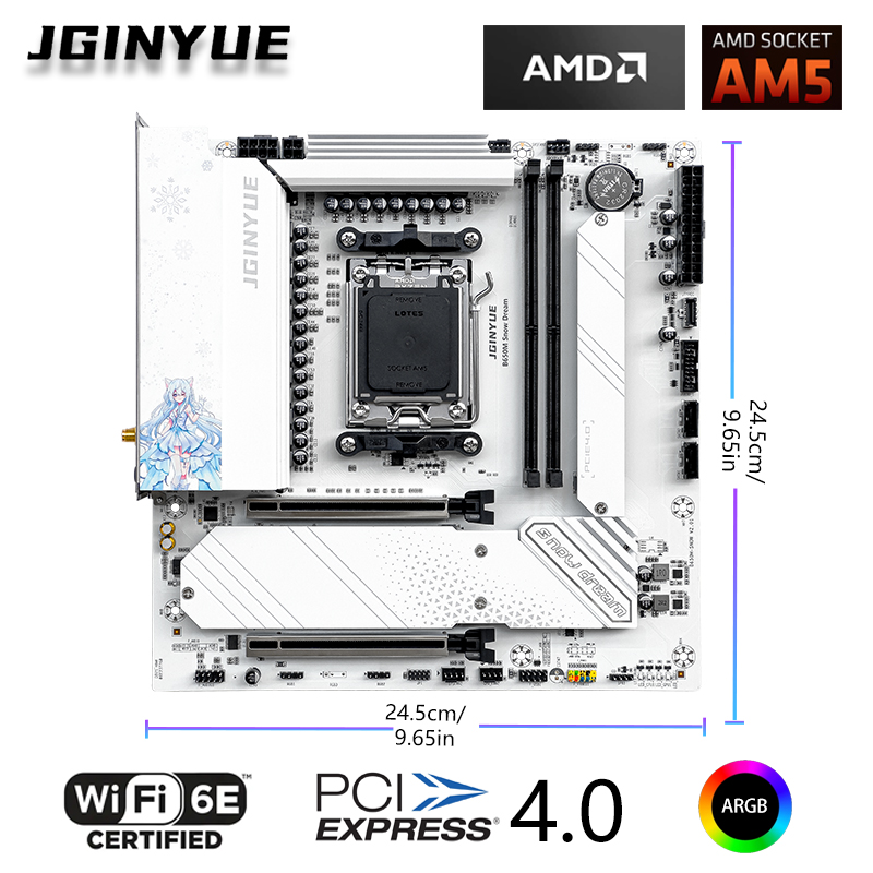 JGINYUE B650M Snow Dream WiFi  - Ddr5 Rgb Ram review and price